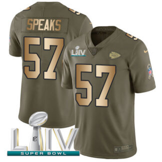 Nike Kansas City Chiefs #57 Breeland Speaks Olive/Gold Super Bowl LIV 2020 Youth Stitched NFL Limited 2017 Salute T...
