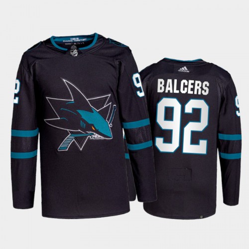 Adidas San Jose Sharks #92 Rudolfs Balcers Men’s 2021-22 Alternate Authentic NHL Jersey – Black Men’s