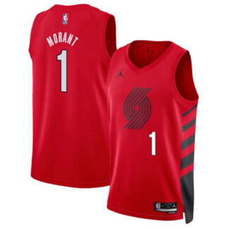 Men's Portland Trail Blazers #1 Ja Morant Red 2026 Statement Edition Jersey