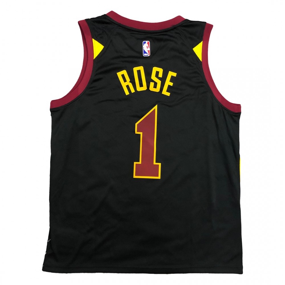 Men's Cleveland Cavaliers Derrick Rose #1 Jordan Black Swingman Jersey - Statement Edition - Image 2
