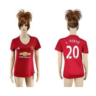 Women’s Manchester United #20 v.Persie Red Home Soccer Club Jersey