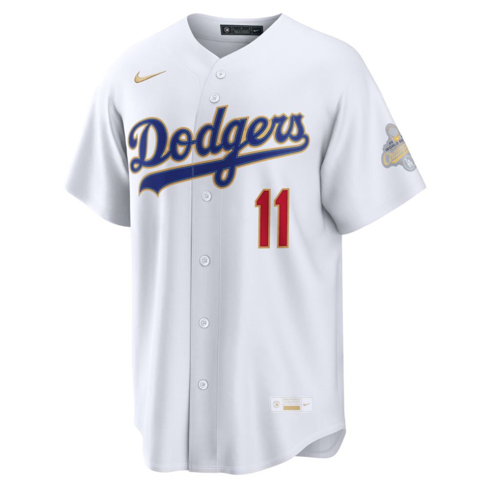 Roki Sasaki Los Angeles Dodgers Nike 2026 Gold Collection Kanji Stadium Jersey - White - Image 2