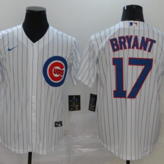 Men's Chicago Cubs #17 Kris Bryant White Stitched MLB Cool Base Nike Jersey