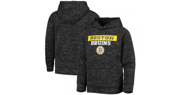 MEN Black Boston Bruins Logo Scuba Pullover Hoodie - Image 2