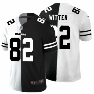 Las Vegas Raiders #82 Jason Witten Men’s Black V White Peace Split Nike Vapor Untouchable Limited NFL Jersey