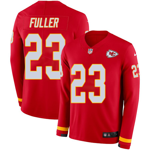 Men’s Kansas City Chiefs #23 Kendall Fuller Red Team Color Men’s Stitched NFL Limited Therma Long Sleeve Jersey