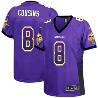Nike Minnesota Vikings #8 Kirk Cousins Purple Team Color Women’s Stitched NFL Elite Drift Fashion Jersey
