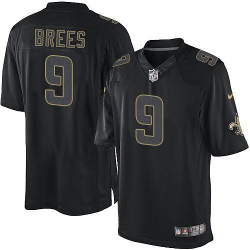 Nike New Orleans Saints #9 Drew Brees Black Men’s Stitched NFL Impact Limited Jersey