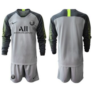 Paris Saint-Germain Blank Grey Goalkeeper Long Sleeves Soccer Club Jersey