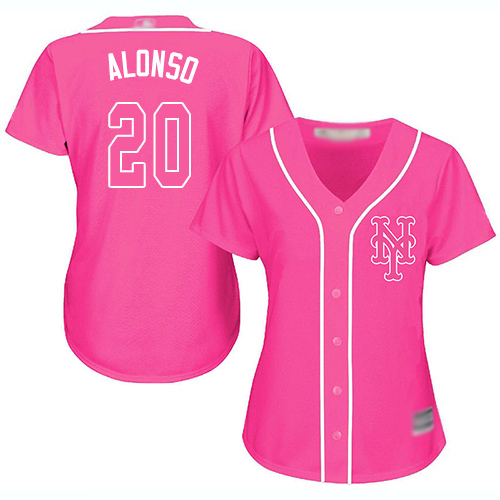 New York Mets #20 Pete Alonso Pink Fashion Women’s Stitched MLB Jersey
