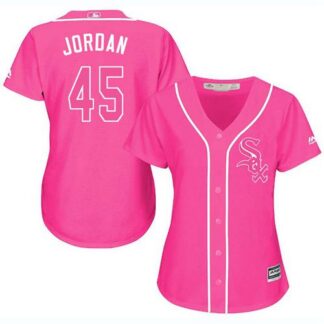 Chicago White Sox #45 Michael Jordan Pink Fashion Women’s Stitched MLB Jersey