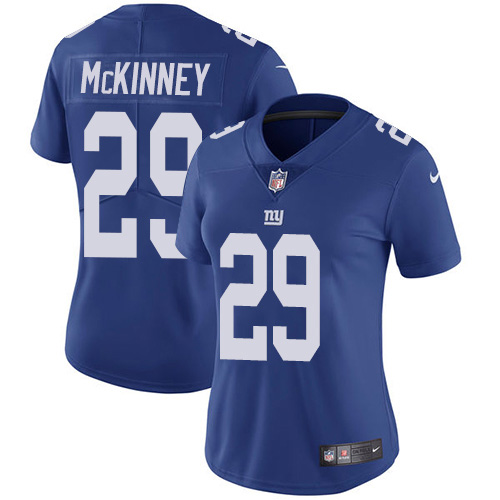 Nike New York Giants #29 Xavier McKinney Royal Blue Team Color Women’s Stitched NFL Vapor Untouchable Limited Jersey