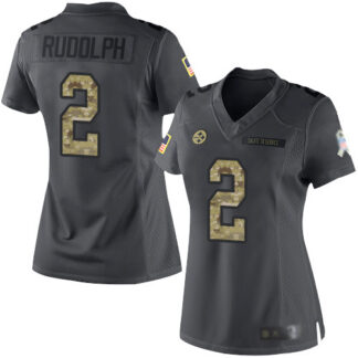 Nike Pittsburgh Steelers #2 Mason Rudolph Black Women’s Stitched NFL Limited 2016 Salute to Service Jersey