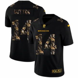 Denver Broncos #14 Courtland Sutton Men’s Black Nike Flocked Lightning Vapor Limited NFL Jersey