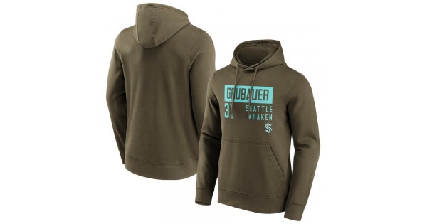 Seattle Kraken Fanatics Branded Fashion Name & Number Hoodie - Philipp Grubauer 31 - Image 2