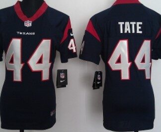 Nike Houston Texans #44 Ben Tate Blue Game Womens Jersey
