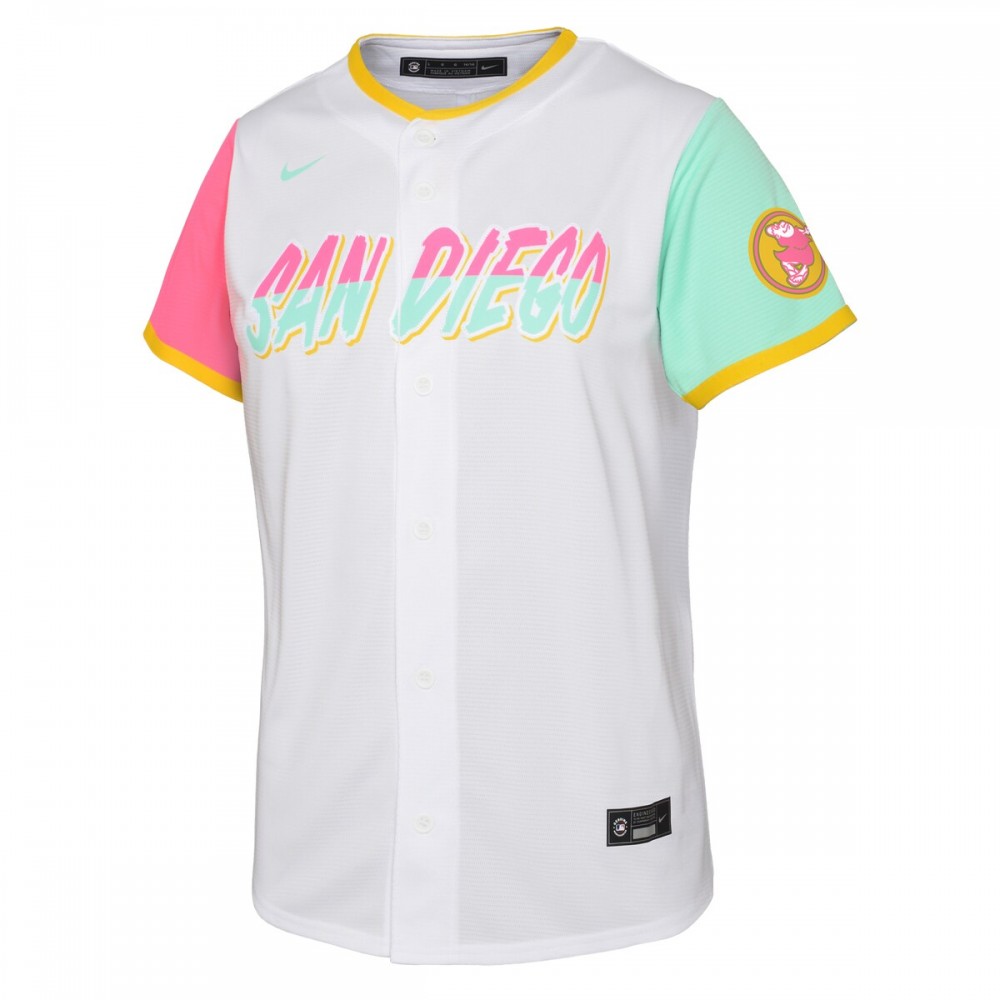 San Diego Padres Nike Youth 2022 City Connect Replica Team Jersey - White - Image 2