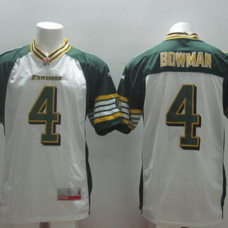 CFL Edmonton Eskimos #4 Adarius Bowman White Jersey