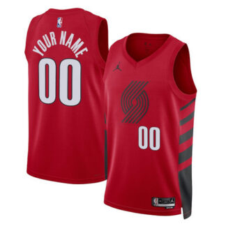 Men's Portland Trail Blazers Red 2022/23 Swingman Statement Edition Custom Jersey