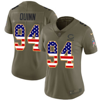 Nike Chicago Bears #94 Robert Quinn Olive/USA Flag Women’s Stitched NFL Limited 2017 Salute To Service Jersey