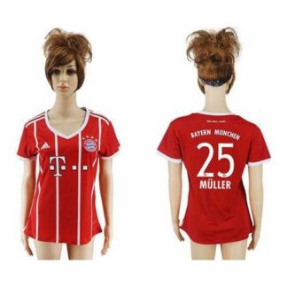 Women’s Bayern Munchen #25 Muller Home Soccer Club Jersey