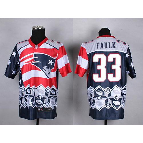 Nike New England Patriots #33 Kevin Faulk Navy Blue Men’s Stitched NFL Elite Noble Fashion Jersey