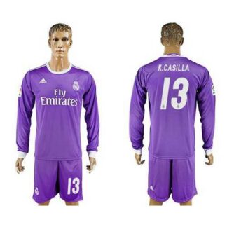 Real Madrid #13 K.Casilla Away Long Sleeves Soccer Club Jersey