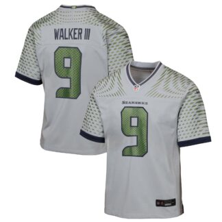 Kenneth Walker III Seattle Seahawks Nike Youth 2025 Rivalries Collection Game Jersey – Wolf Gray