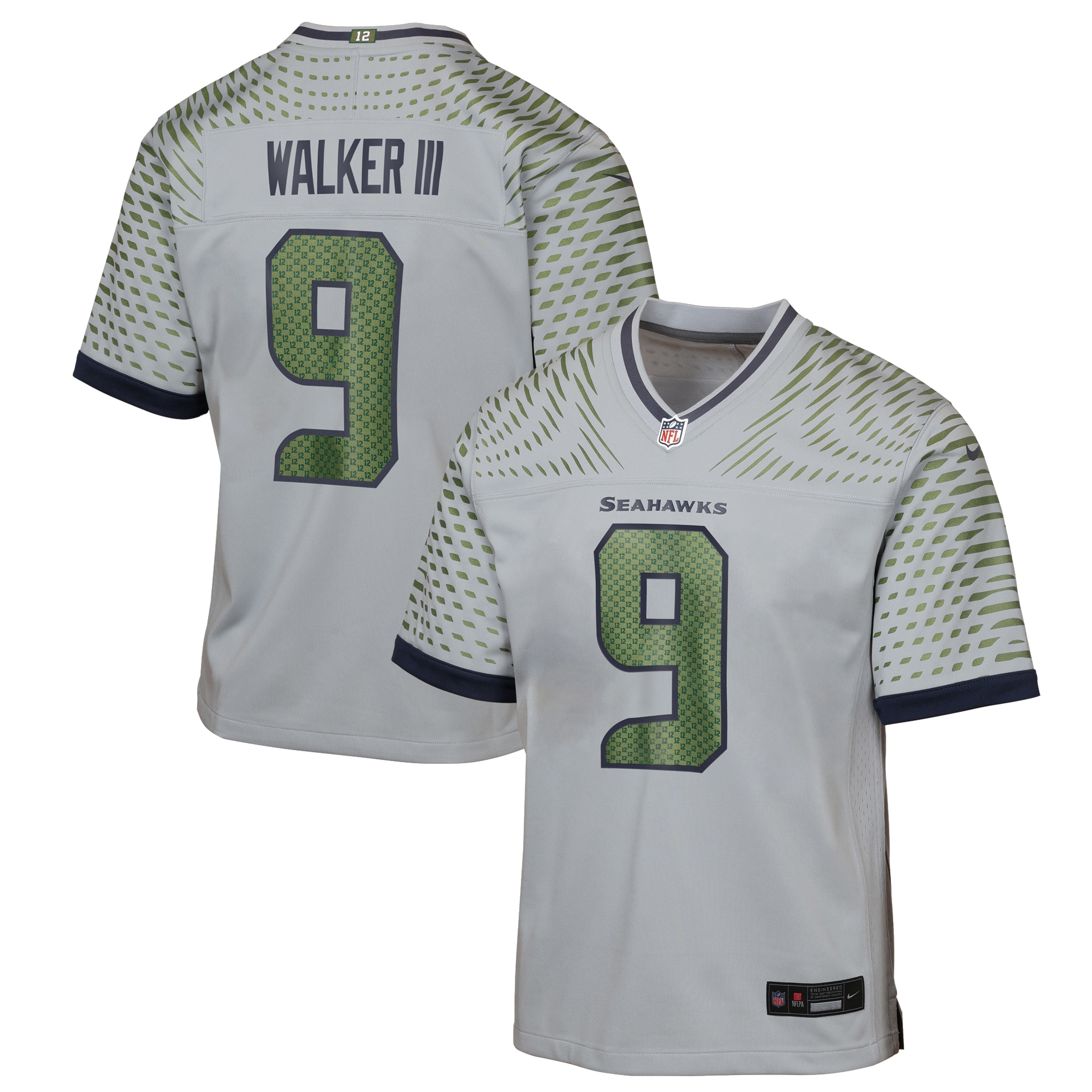 Kenneth Walker III Seattle Seahawks Nike Youth 2025 Rivalries Collection Game Jersey – Wolf Gray