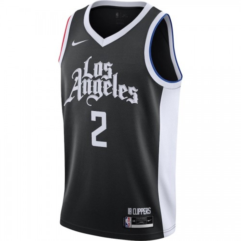 Men's LA Clippers Kawhi Leonard #2 Nike Black 2020/21 Swingman Player Jersey – City Edition - Image 2