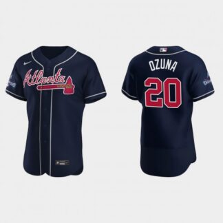 Atlanta Atlanta Braves #20 Marcell Ozuna Men’s Nike 2021 World Series Champions Patch MLB Authentic Player Jersey –...
