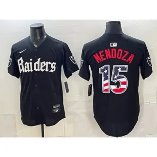 Men's Las Vegas Raiders #15 Fernando Mendoza Black Vapor Limited Baseball Jersey THEH