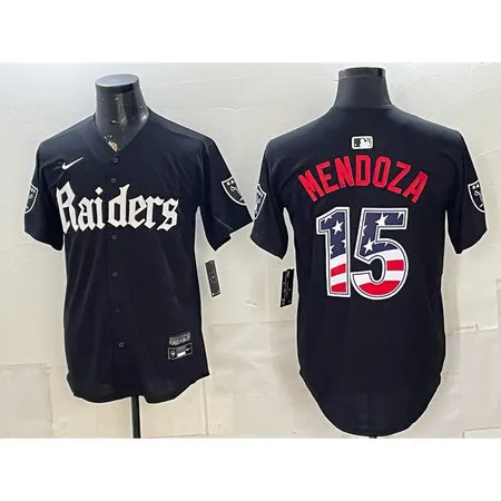 Men's Las Vegas Raiders #15 Fernando Mendoza Black Vapor Limited Baseball Jersey THEH