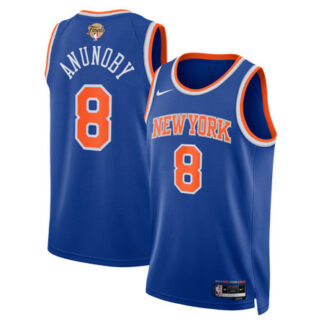 Men's New York Knicks #8 OG Anunoby Nike Blue 2026 NBA Finals Patch Swingman Icon Edition Jersey