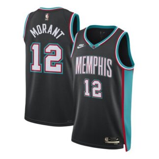 Youth Memphis Grizzlies #12 Ja Morant Black 2025/26 Hardwood Classics Jersey