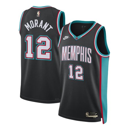 Youth Memphis Grizzlies #12 Ja Morant Black 2025/26 Hardwood Classics Jersey