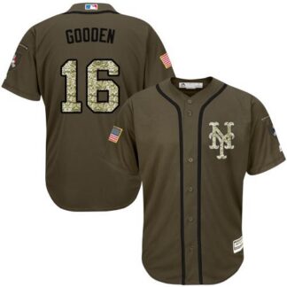 New York Mets #16 Dwight Gooden Green Salute to Service Stitched Youth MLB Jersey