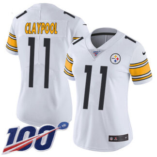 Nike Pittsburgh Steelers #11 Chase Claypool White Women’s Stitched NFL 100th Season Vapor Untouchable Limited Jersey