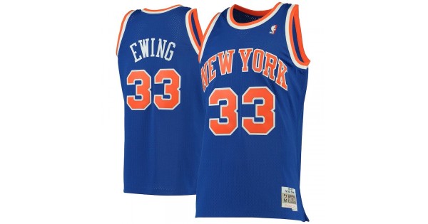 Patrick Ewing New York Knicks 1991/92 Hardwood Classics Swingman Jersey - Blue - Image 2