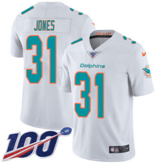 Nike Miami Dolphins #31 Byron Jones White Men’s Stitched NFL 100th Season Vapor Untouchable Limited Jersey