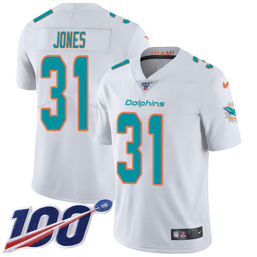 Nike Miami Dolphins #31 Byron Jones White Men’s Stitched NFL 100th Season Vapor Untouchable Limited Jersey