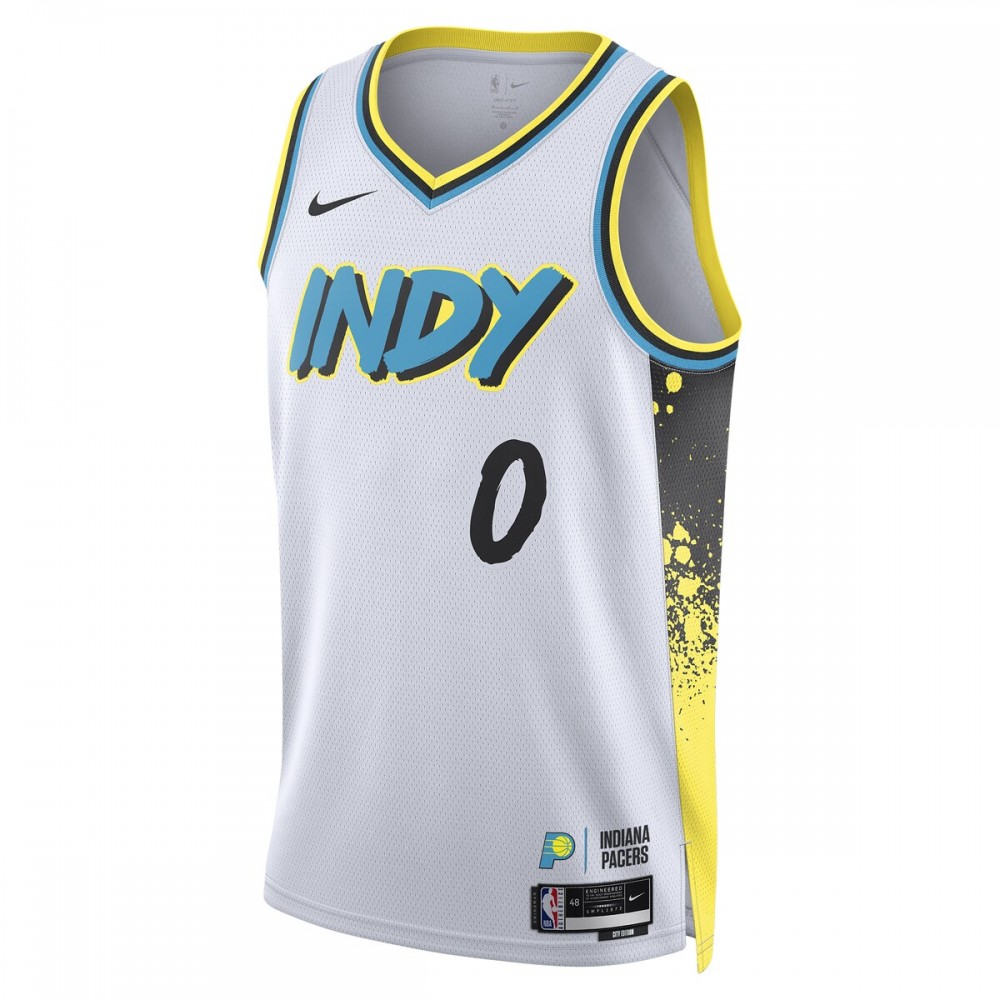 Tyrese Haliburton Indiana Pacers Nike Unisex 2024/25 Swingman Player Jersey - City Edition - White - Image 2
