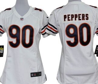 Nike Chicago Bears #90 Julius Peppers White Game Womens Jersey