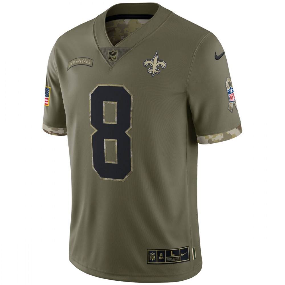 Archie Manning New Orleans Saints 2022 Salute To Service Retired Player Limited Jersey - Olive - Image 2