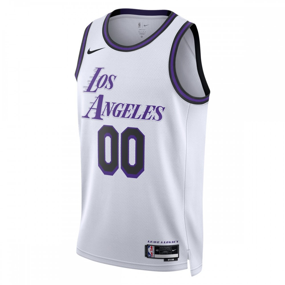 Los Angeles Lakers Nike Unisex 2022/23 Swingman Custom Jersey - City Edition - White - Image 2