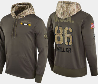 Nike Boston Bruins 86 Kevan Miller Olive Salute To Service Pullover Hoodie