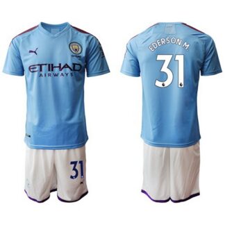 Manchester City #31 Ederson M. Home Soccer Club Jersey