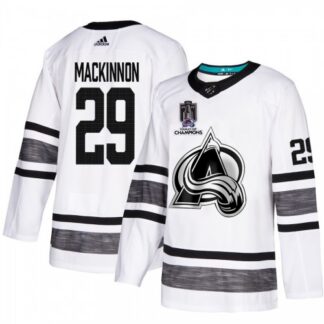 Colorado Colorado Avalanche #29 Nathan MacKinnon White 2022 Stanley Cup Champions Authentic All-Star Stitched NHL J...