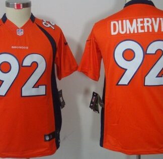 Nike Denver Broncos #92 Elvis Dumervil Orange Limited Kids Jersey
