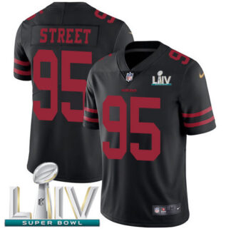 Nike 49ers #95 Kentavius Street Black Super Bowl LIV 2020 Alternate Youth Stitched NFL Vapor Untouchable Limited Je...